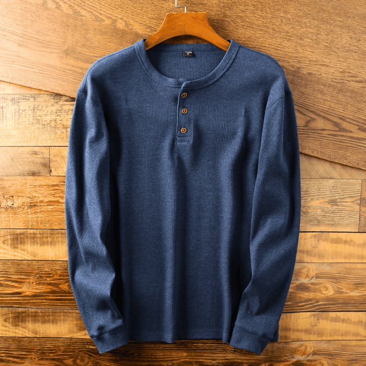 Simmons | Baumwoll-Henley mit Knopfleiste