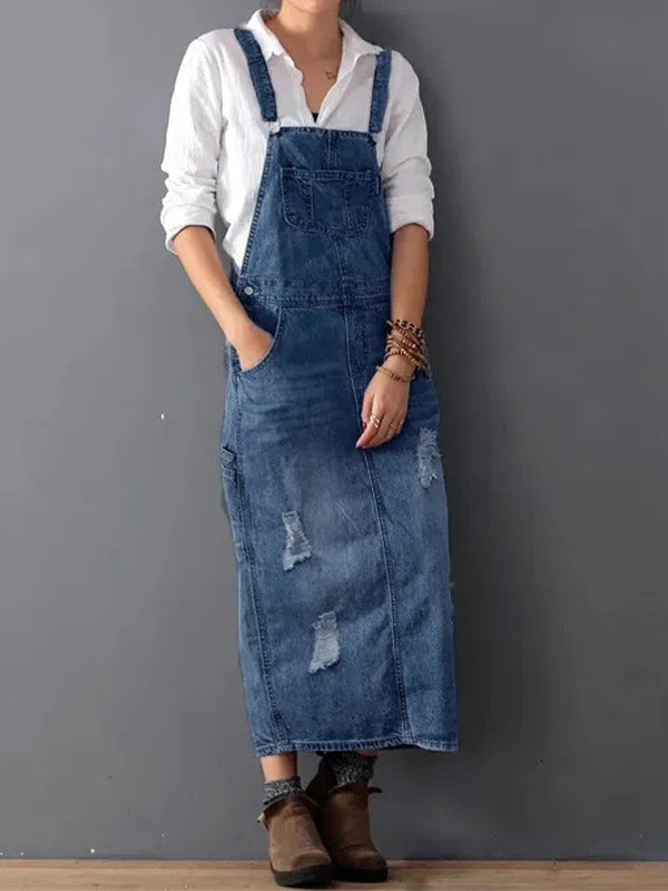 Rosie | Denim-Latzhosen-Kleid im lässigen Stil