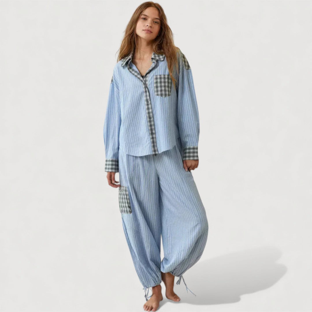 Isabella | Relaxed Pyjama-Set Damen stilvoll getragen