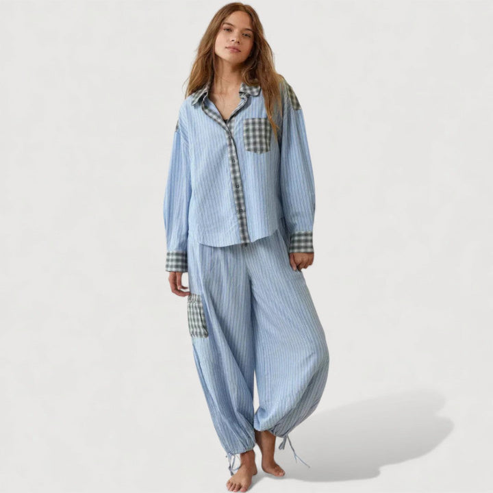 Isabella | Relaxed Pyjama-Set Damen stilvoll getragen