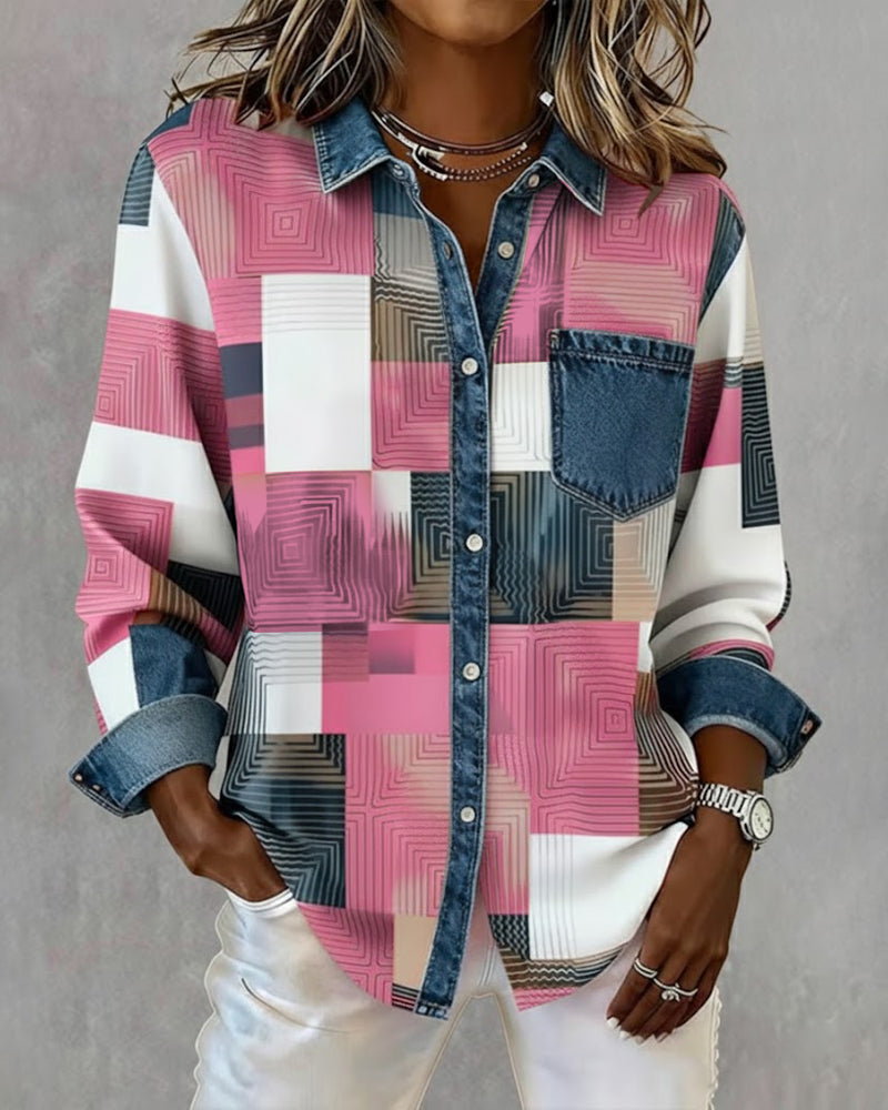 Lea | Damen Shirt modern farbig mit modischem Kragen