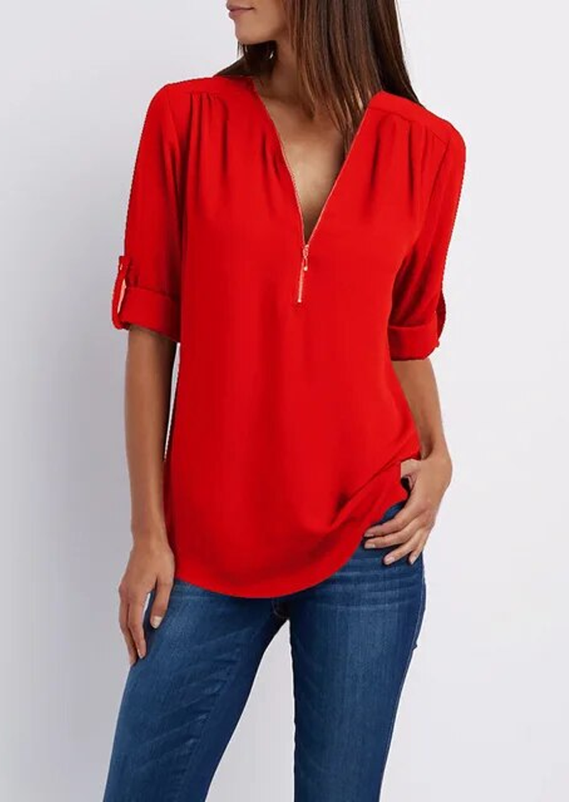 Kassidy Bluse mit Reissverschluss und elegantem Schnitt