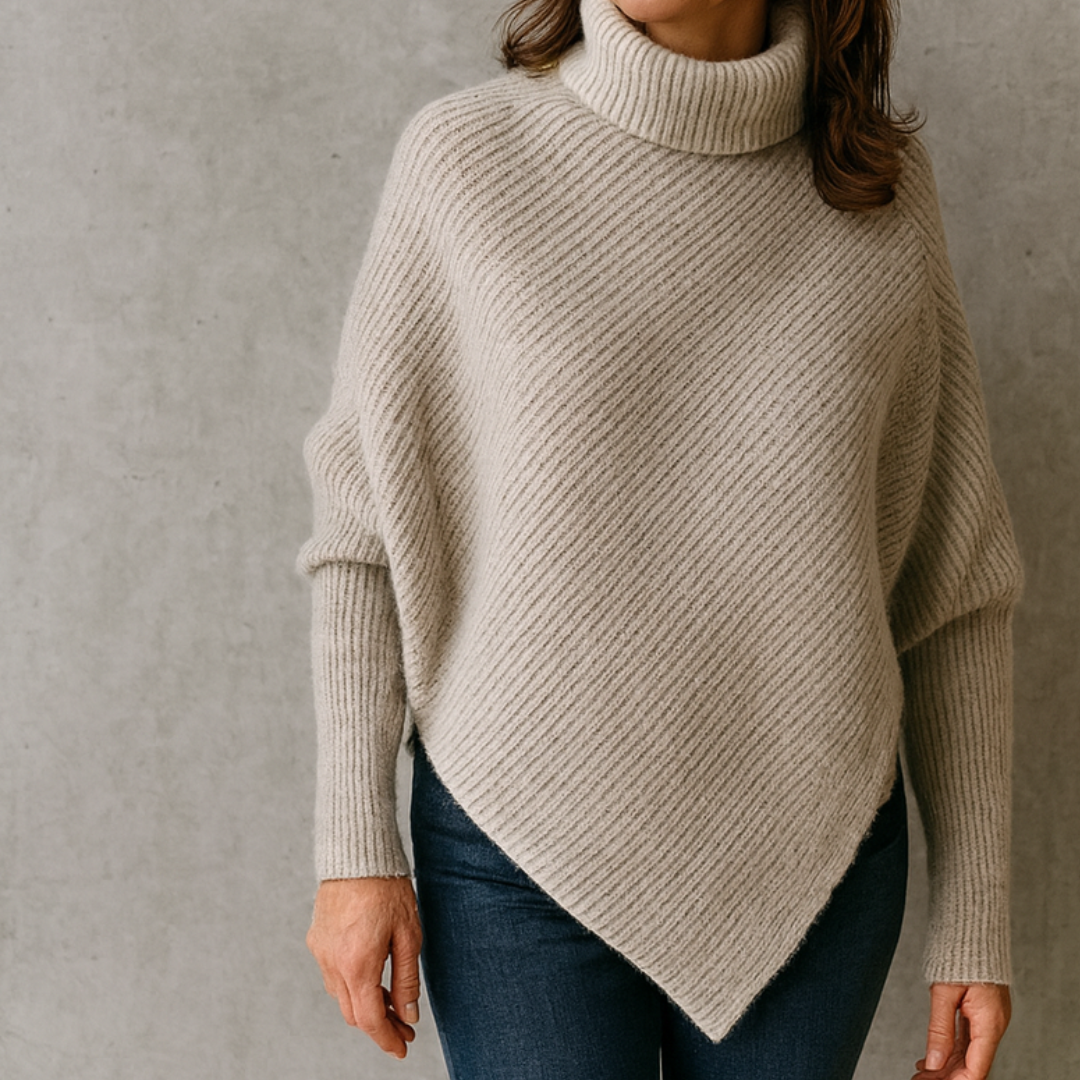 Nina | Lässiger Poncho Pullover Damen Oversized Look