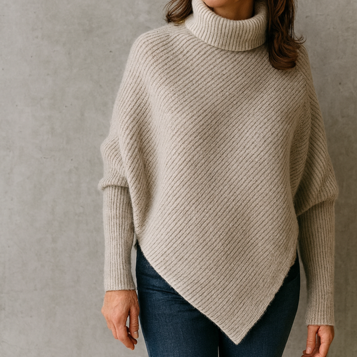 Nina | Lässiger Poncho Pullover Damen Oversized Look