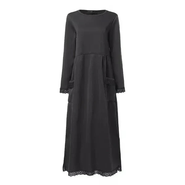 Doris | Langes Damenkleid aus Wolle und Baumwolle