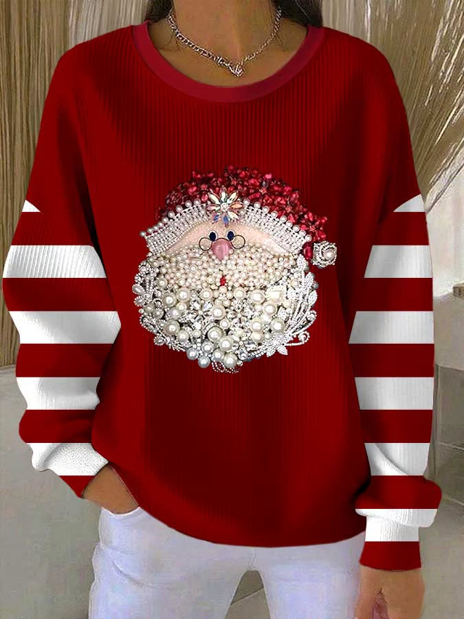 Emma | Damen Weihnachtspullover Mit Santa & Winterdetails