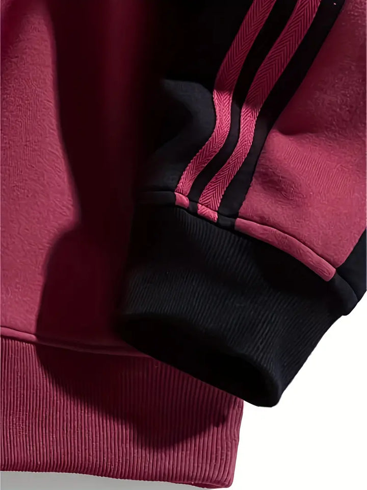 Leandro | Sweatshirt mit Streifenärmeln & Rundhalsausschnitt