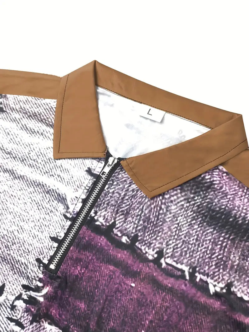 Timo | Leichtes Herrenhemd mit Kontrast und Zipper