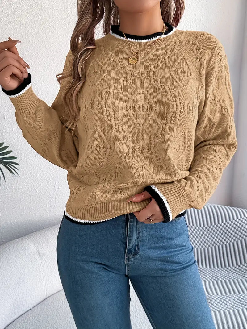 Lilian | Weicher Damenpullover mit dezenten Streifen