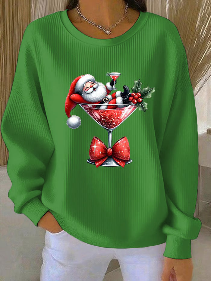 Ivy | Festlicher Damenpullover Mit Lustigem Weihnachtsmannmotiv