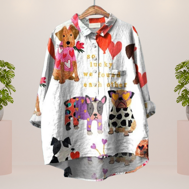 Freya | Modisches Kunstshirt mit auffälligem Druckdesign