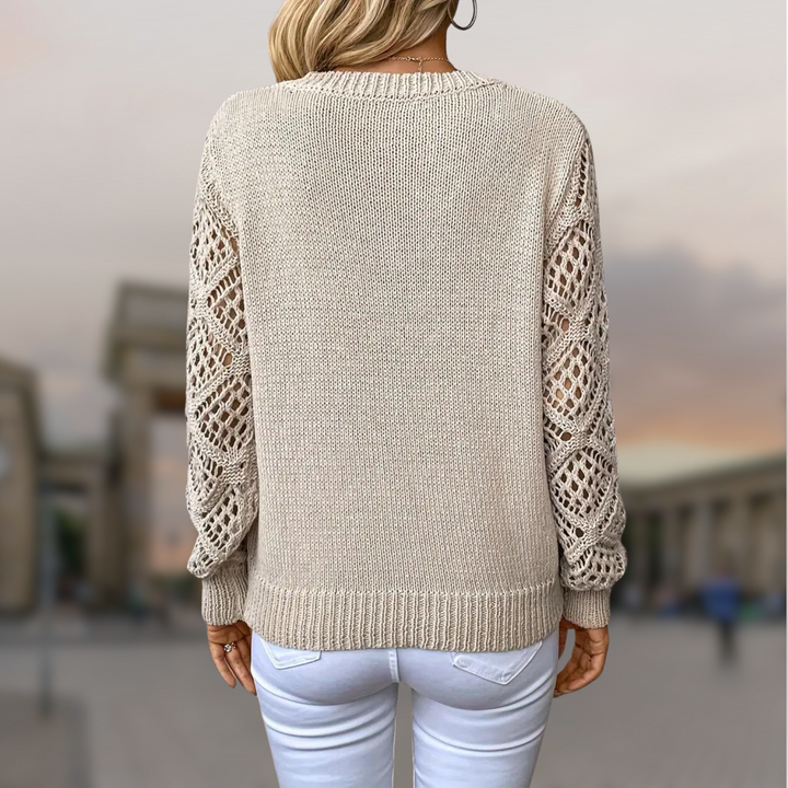 Isabella | Feinstrickpullover mit Spitzenärmeln