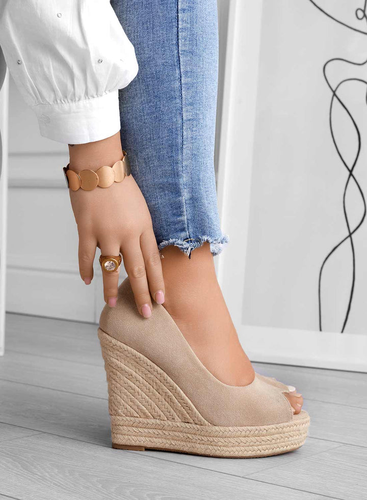 CLARA | Wildleder Espadrilles mit Keilabsatz