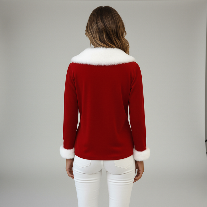 Tara | Weihnachts Damenpullover Mit Modernem V-Ausschnitt