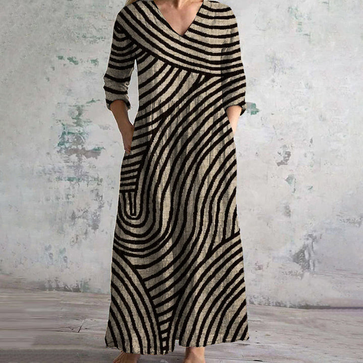 Olivia | Klassisches gestreiftes Kleid für Damen