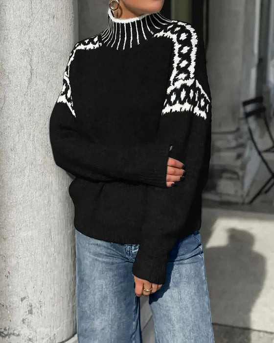 Eva | Femininer Strickpullover mit klassischem Rollkragen