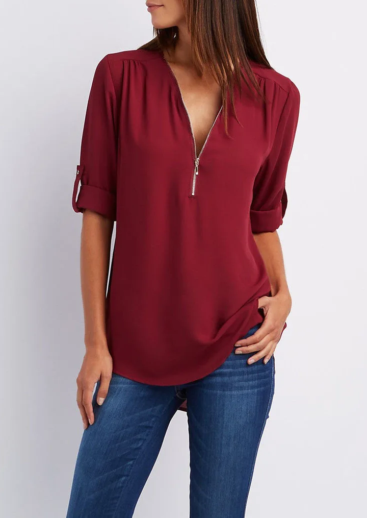 Kassidy Bluse mit Reissverschluss und elegantem Schnitt
