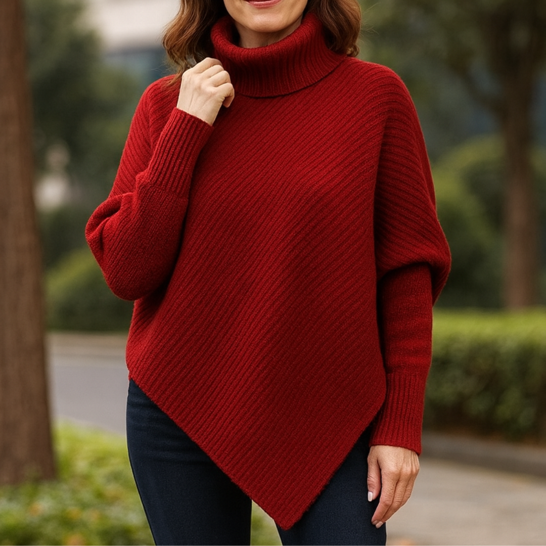 Nina | Lässiger Poncho Pullover Damen Oversized Look