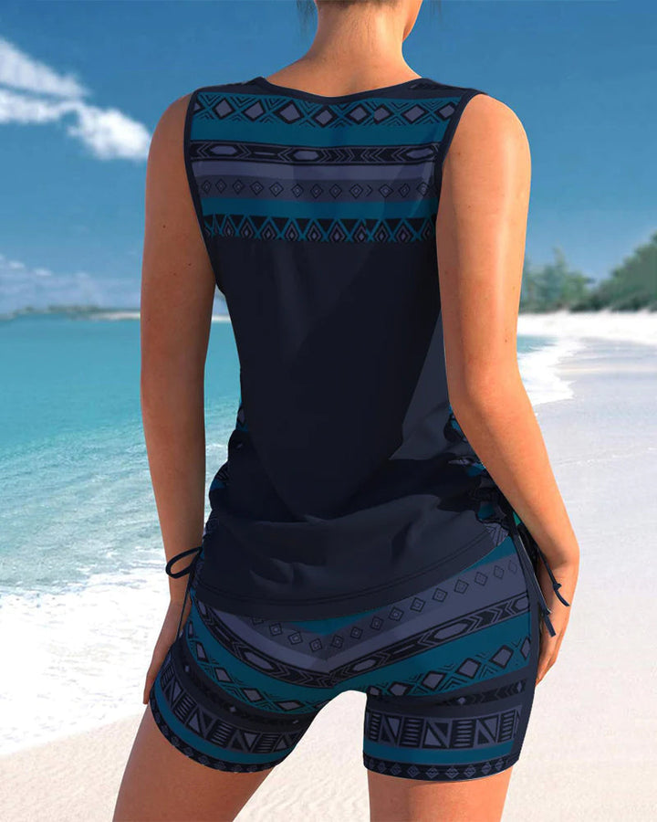 Mia | Tankinis mit geometrischem Druck und V-Ausschnitt