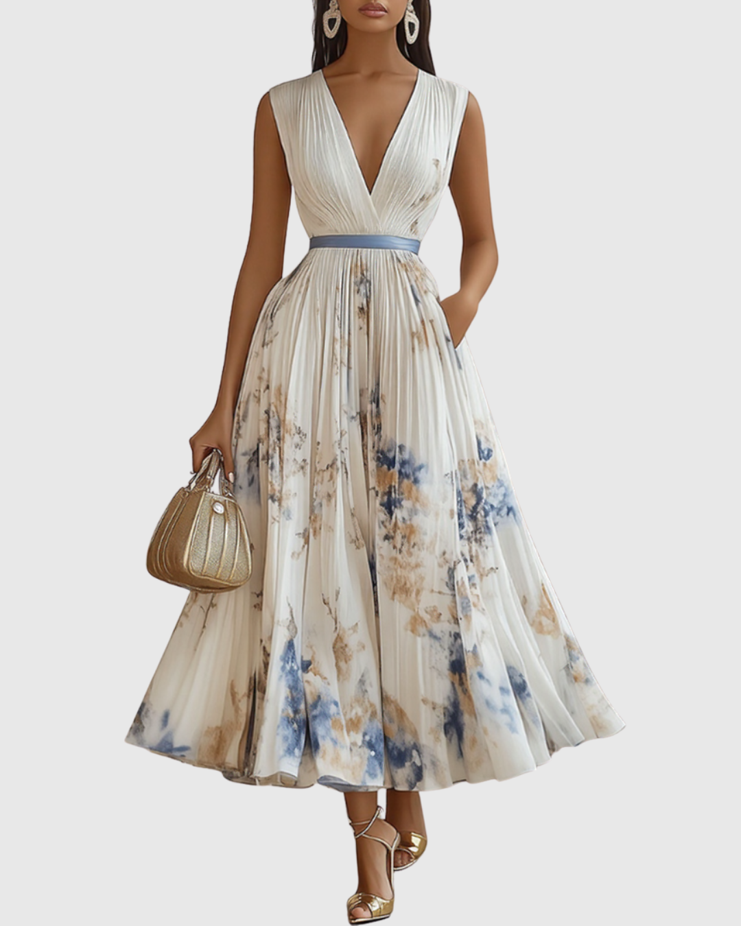 Leona | Stilvolles Maxikleid mit edlen Falten