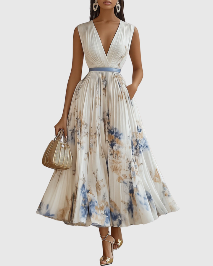 Leona | Stilvolles Maxikleid mit edlen Falten