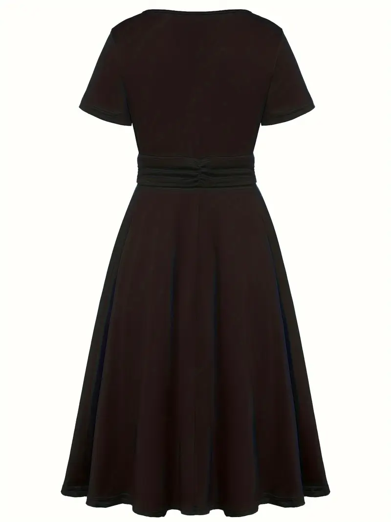 Elisa | V-Ausschnitt Midikleid mit asymmetrischem Saum