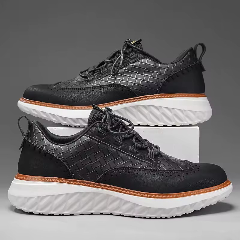 David | Stylishe Brogue Leder Sneakers für Herren