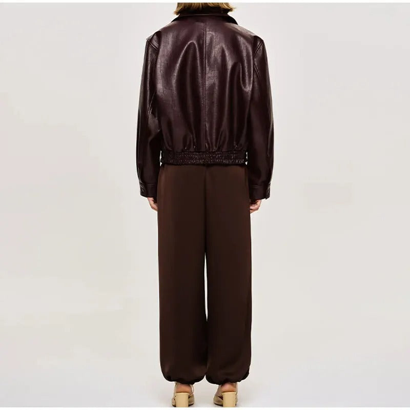Anna | Klassische Jacke in Burgunderrot