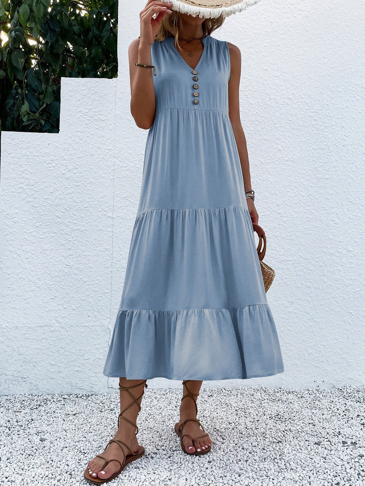 Smock-Kleid | Bequemes Freizeitkleid mit Knöpfen