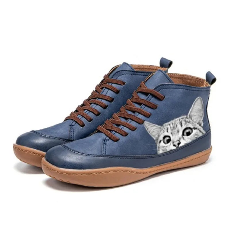 Clara | Leder-Stiefeletten für Katzenliebhaber