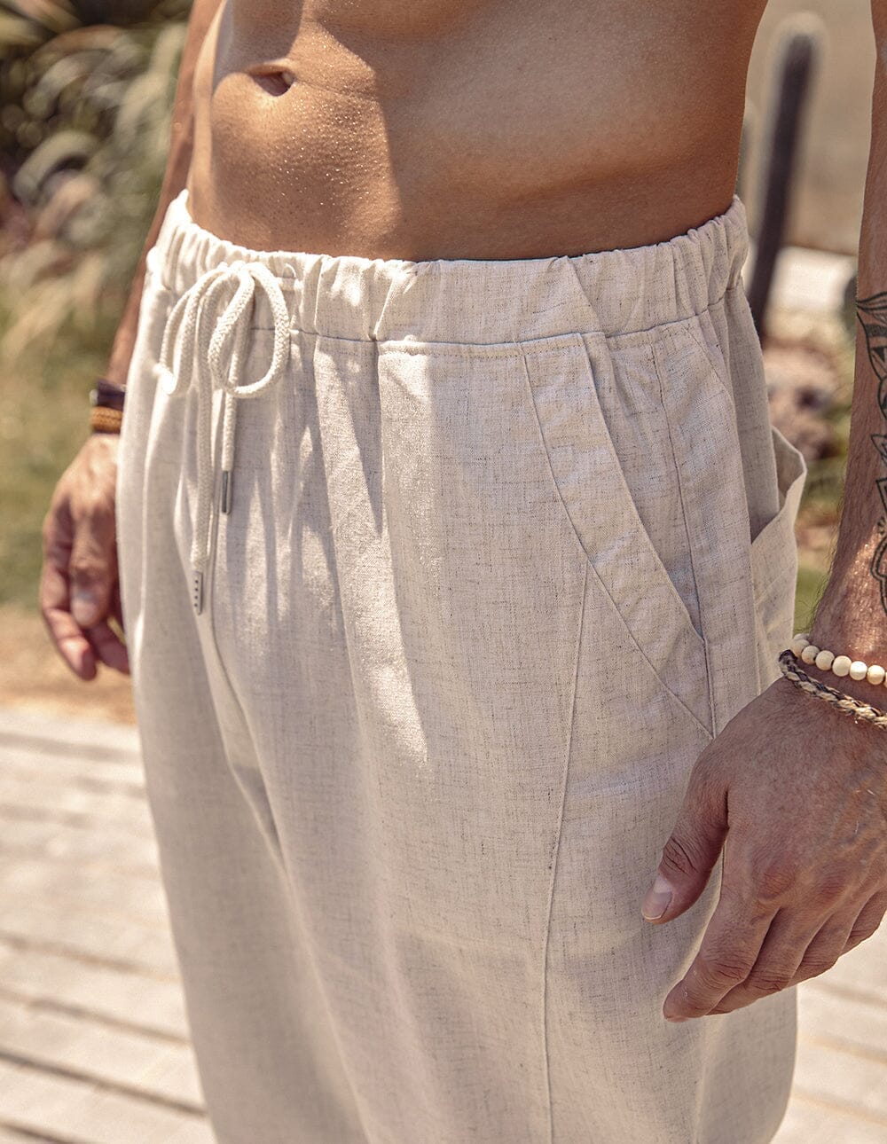 Simon | Bequeme Leinenhose mit Stretchbund