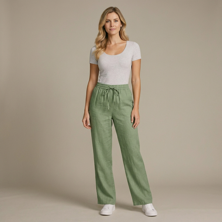 Astrid | Elastische Hose aus Leinen für Sommer