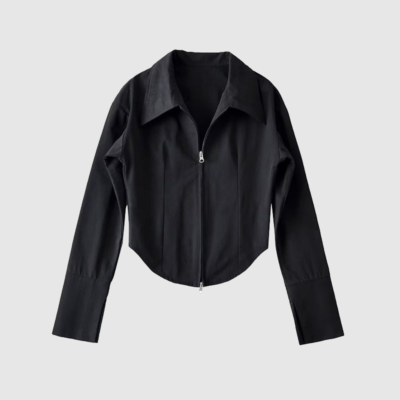 Amelie Fleur Zip Up Shirt mit femininen Details & Komfort
