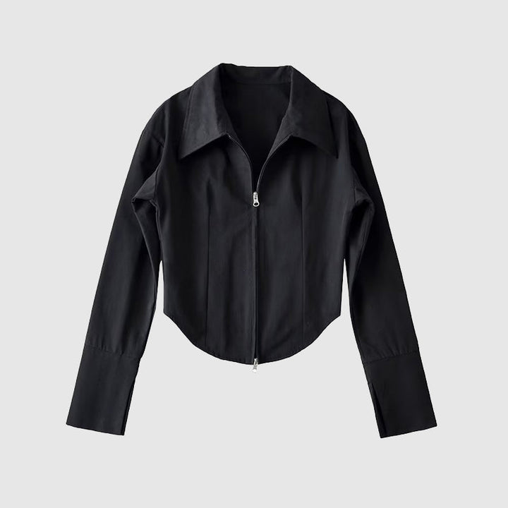 Amelie Fleur Zip Up Shirt mit femininen Details & Komfort