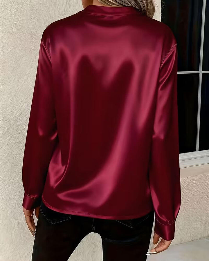 Sofia | Elegantes Langarmtop Damen V-Ausschnitt & locker