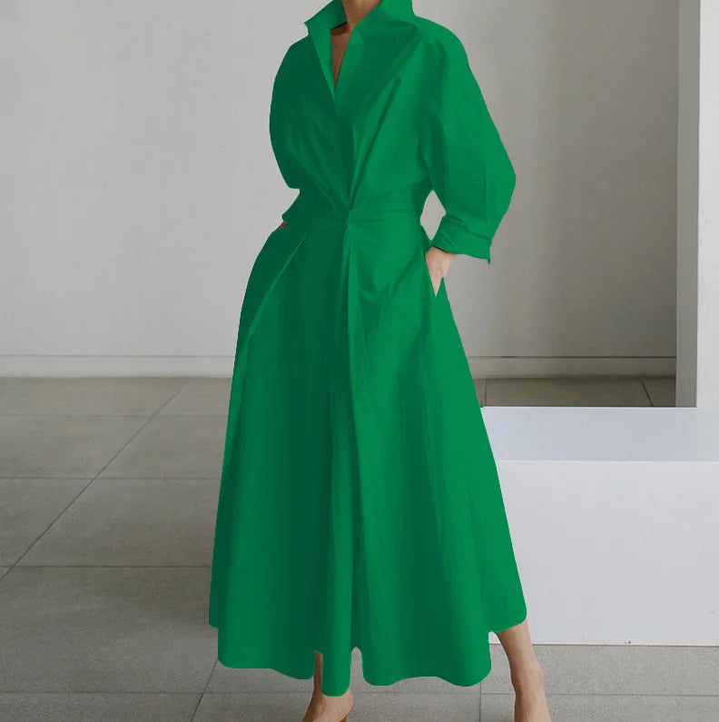 Janela | Langärmeliges Maxikleid mit Tupfen