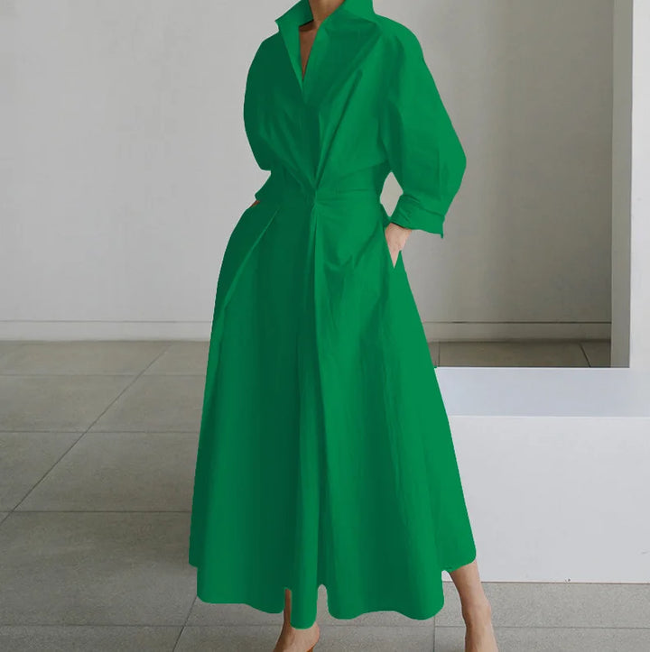 Janela | Langärmeliges Maxikleid mit Tupfen