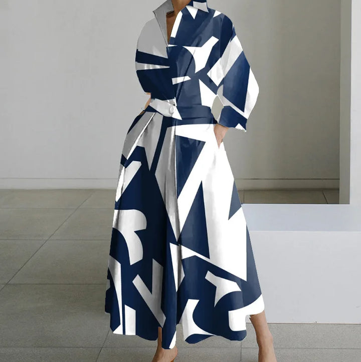 Janela | Langärmeliges Maxikleid mit Tupfen