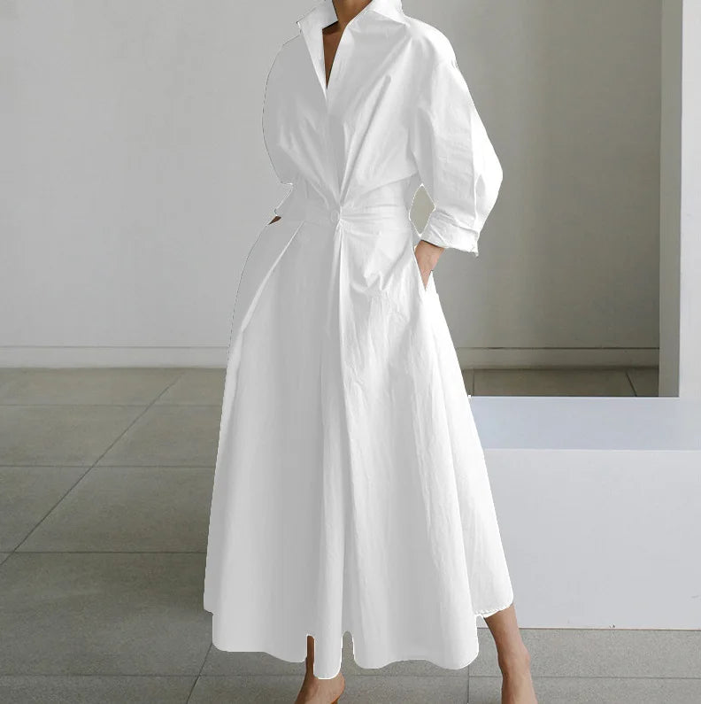 Janela | Langärmeliges Maxikleid mit Tupfen