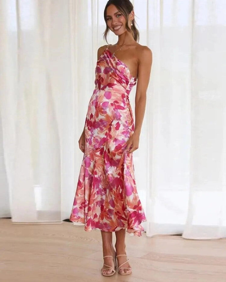 Sienna | Asymmetrisches Maxikleid mit Blumenmuster