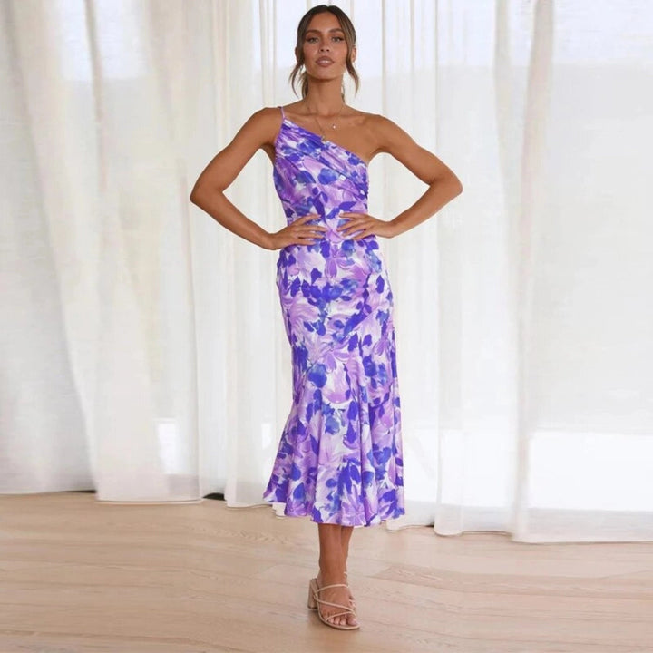 Sienna | Asymmetrisches Maxikleid mit Blumenmuster