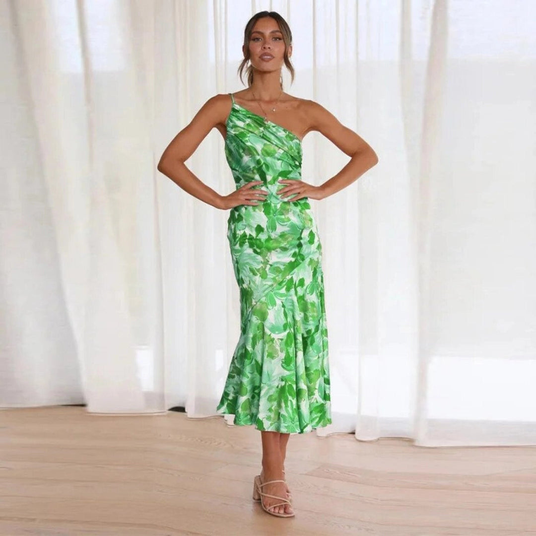 Sienna | Asymmetrisches Maxikleid mit Blumenmuster
