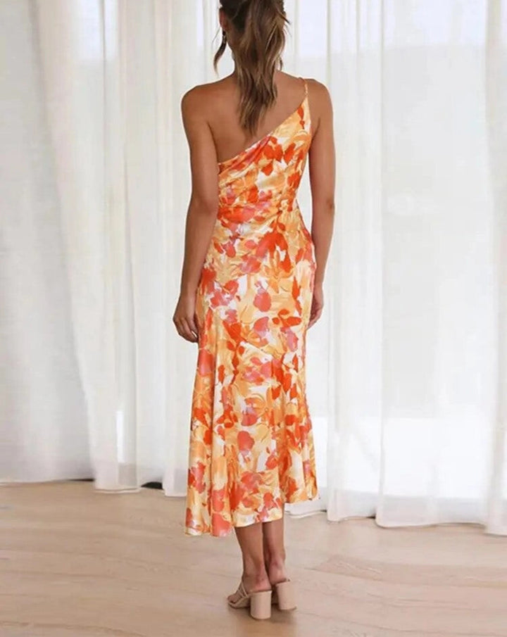 Sienna | Asymmetrisches Maxikleid mit Blumenmuster