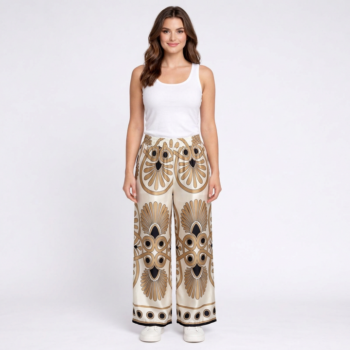 Aya | Weite Satinhose mit elegantem Schnitt