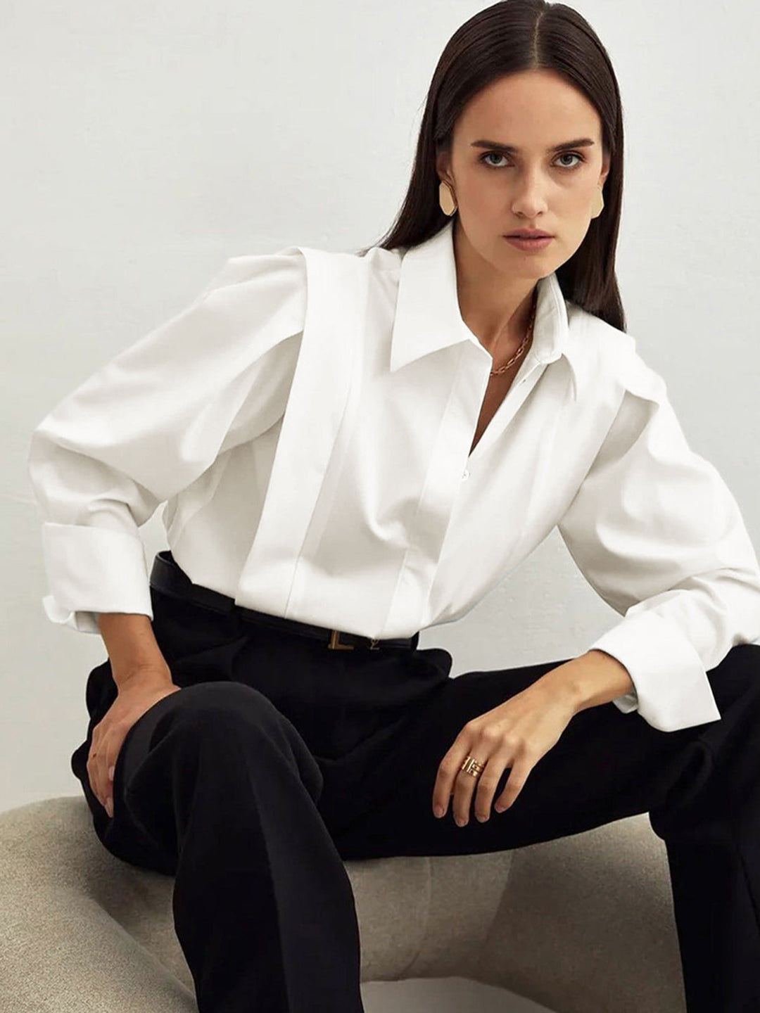 Lina | Lockeres Oversize Hemd Damen Knöpfe