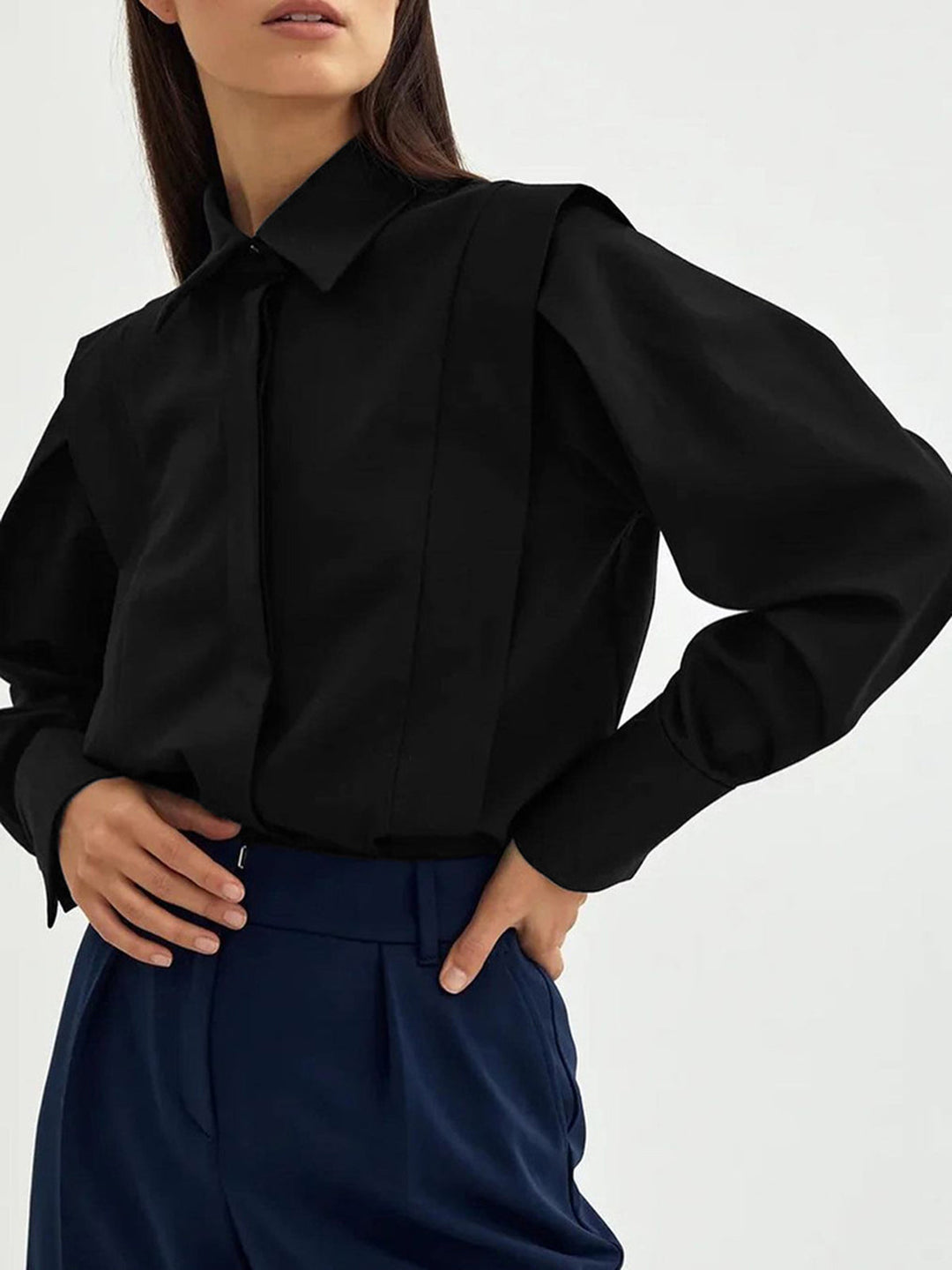 Lina | Lockeres Oversize Hemd Damen Knöpfe