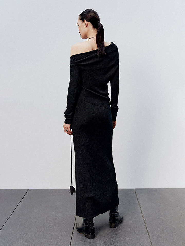 Tessa | Asymmetrisches Stricktop mit feinem Muster