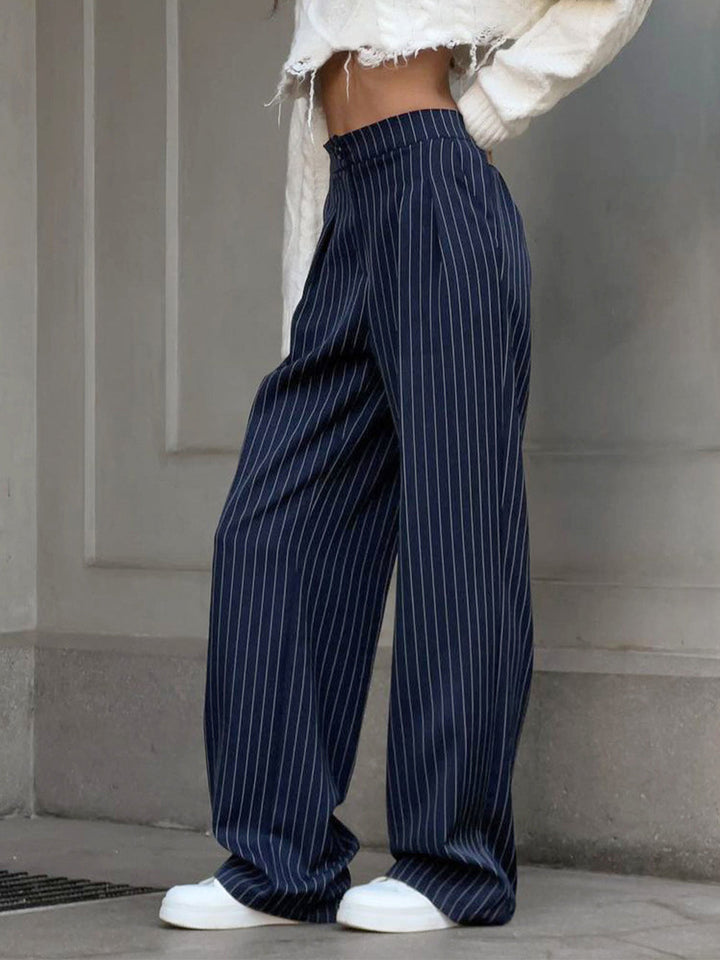 Amelie | Elegante Weite Hose Damen Streifen