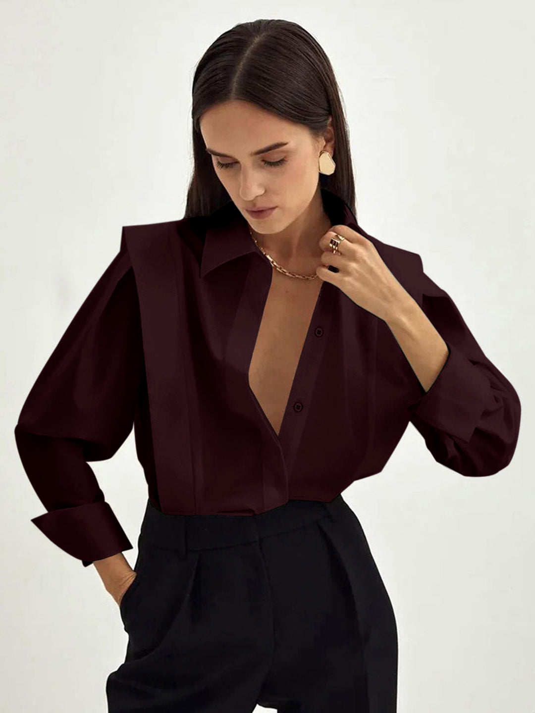 Lina | Lockeres Oversize Hemd Damen Knöpfe