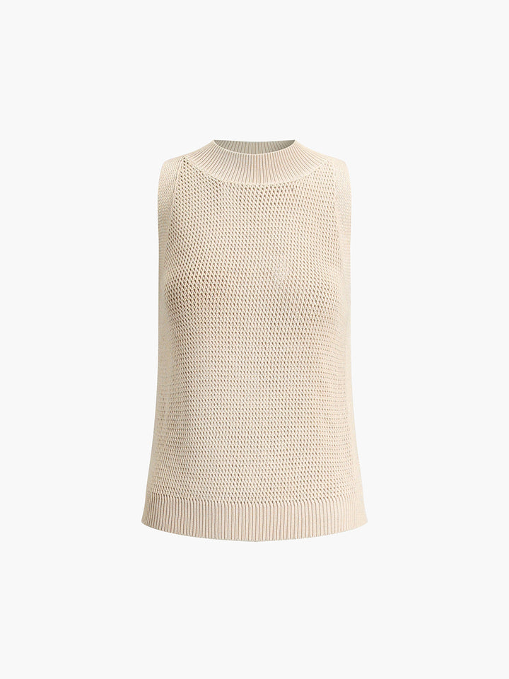 Mia | Strick Tank Top Damen Elegant Lochmuster